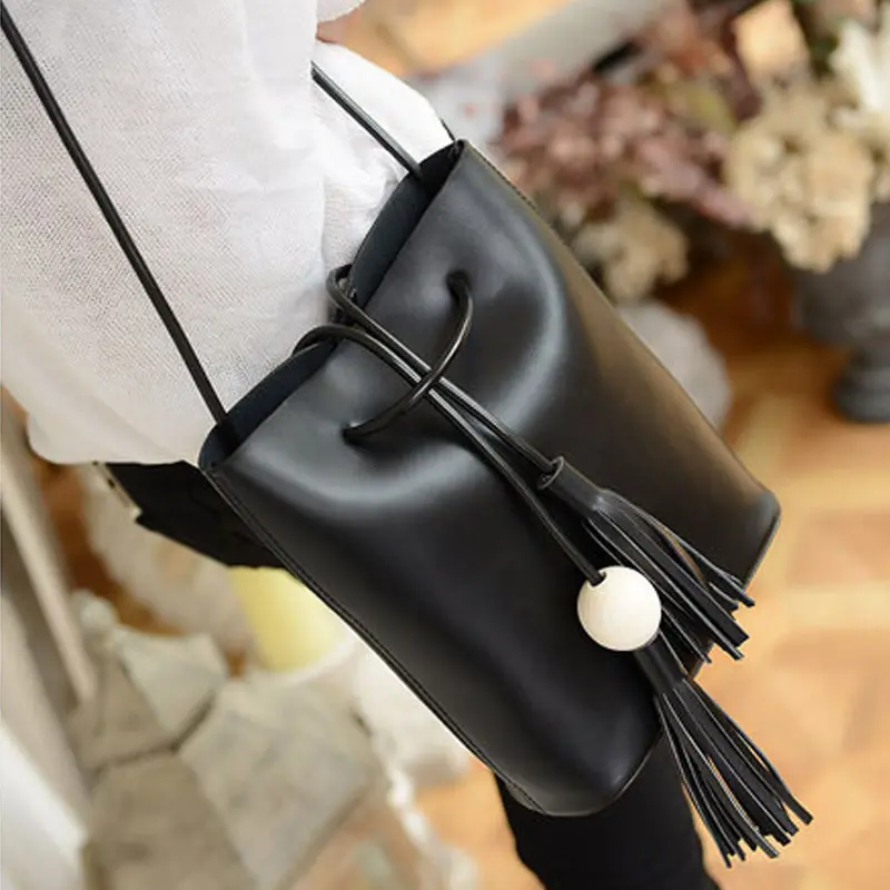 Women's Hbags Tassel Leather Satchel Shoulder Tote Messenger Crossbody Bag Ladies Bolsa Feminina 1