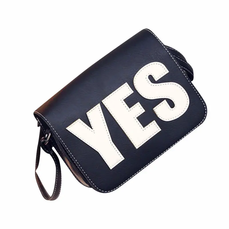 Women's Hbags Yes Letter Leather Zipper Shoulder Messenger Satchel Tote Luxury Women Bags Designer Bolsa Feminina Clutch 1