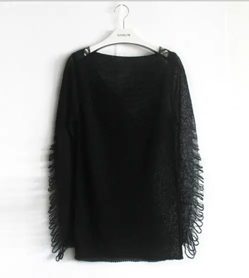 Women's Hole Sweater Sexy Hollow Broken Thin Sweater Ladies Slim Knitted Knitwear Jumper Tops 1