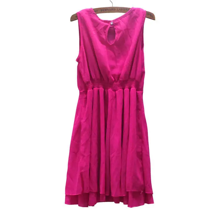 Womens Holiday Casual Chiffon Beach Dress Sexy Sleeveless Sundress Hp/M & 2