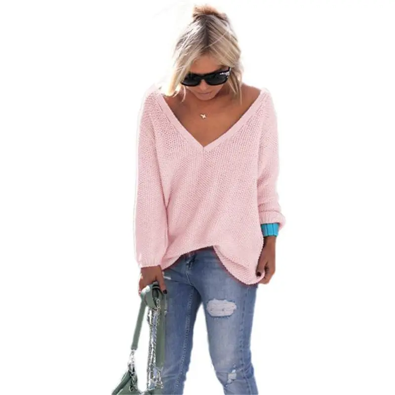 Womens Jumpers Pull Split Sweaters Women Pullover Pink Tricot Jumper Gilet Manche Longue Feida 6