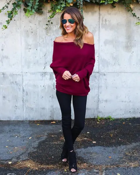 Womens Knitted Sweaters Loose Casual Knit Sweater Pullover 3 Colors Long Sleeve Sweater Tops Plus Size Gv407 8