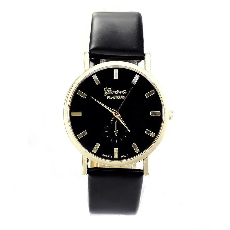 Womens Lady Fashion Roman Leather Band Analog Quartz Wrist Watch Relogio Feminino & S 2