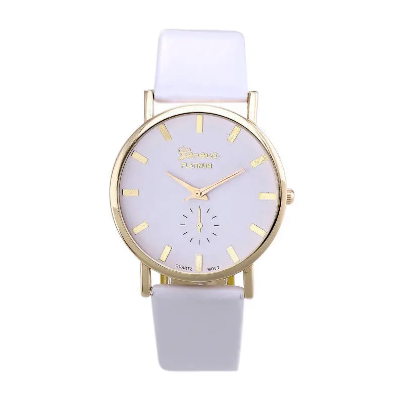 Womens Lady Fashion Roman Leather Band Analog Quartz Wrist Watch Relogio Feminino & S 3