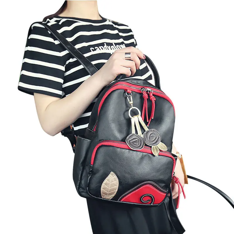Women's Leather Backpack Ladies Backpacks Mini Women Back Pack Backpacks For Teenage Girls Bag For School 2