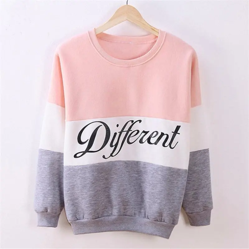 Womens Letters Printed Long Sleeve Sweatshirt Pullover Shirt Tops Blouse 4