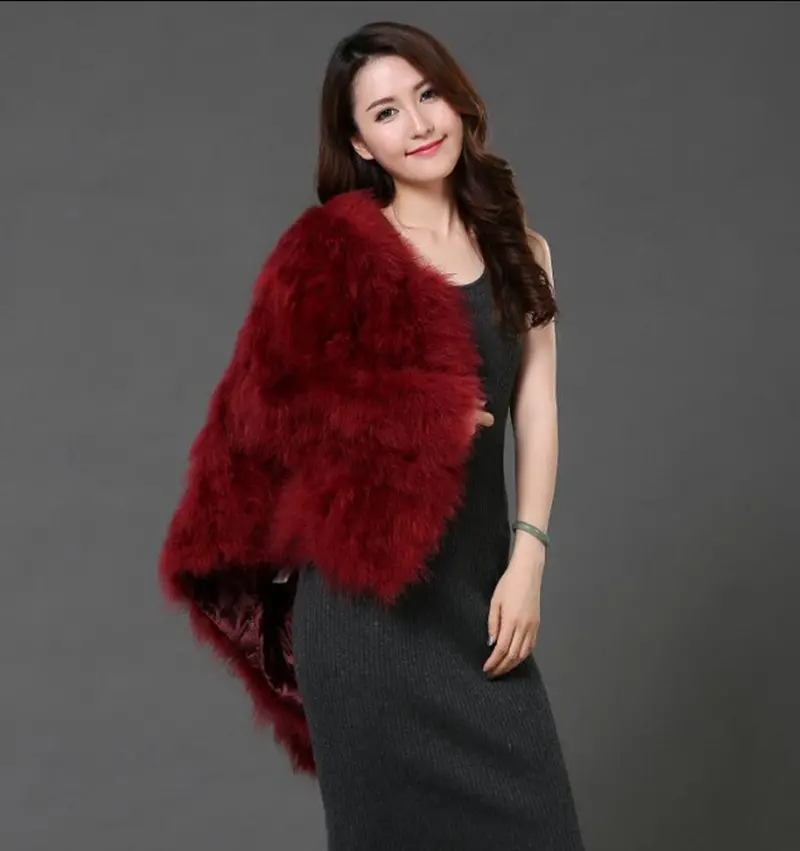 Women's Long Hairy Shaggy Faux Ostrich Fur Jacket Short Warm Coat Faux Flamingo Fur Outwear Angelababy 17