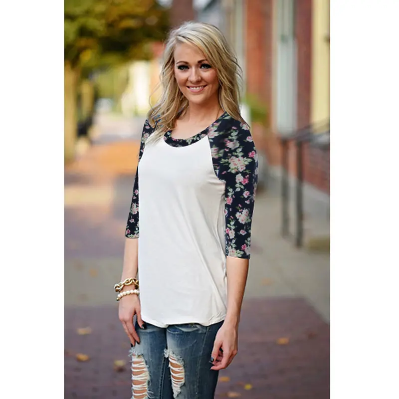 Womens Long Sleeve Blouse Patchwork Printed Shirt Casual Blouse Loose Tops Loose Plus Size Blusa Clothing 3