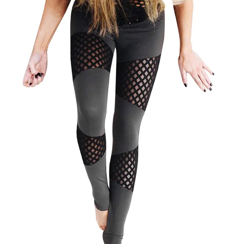 Women's Mesh Panels Stretchy Workout Gym Yoga Leggings Ninth Yoga Pants Running Pants Gifts 1