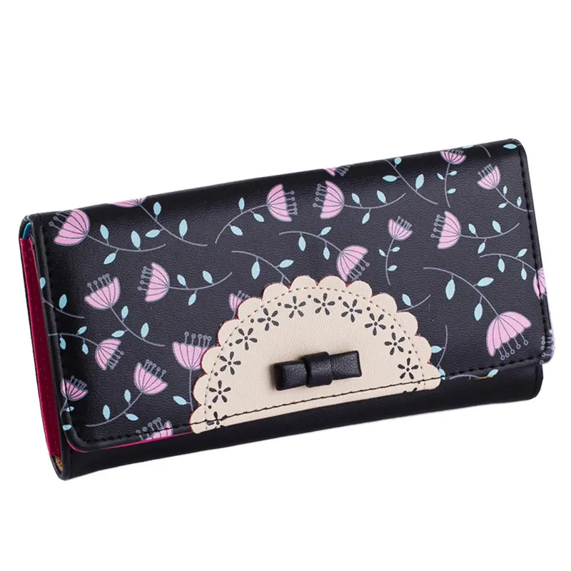Women's Purse Ladies Long Zipper Bag Women Kawaii Wallet Purse Portefeuille Sweet College Wind 1