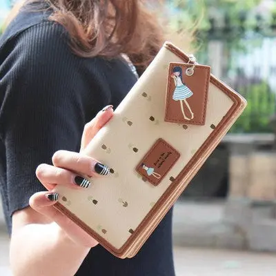 Women's Purse Lady Women Pu Leather Long Purse Wallet Clutch Zip Bag Card Holder 1