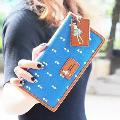 Women's Purse Lady Women Pu Leather Long Purse Wallet Clutch Zip Bag Card Holder 5