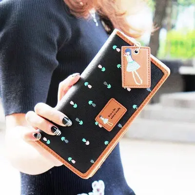 Women's Purse Lady Women Pu Leather Long Purse Wallet Clutch Zip Bag Card Holder 6