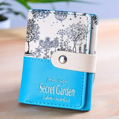 Women's Purse Secret Printing Coin Purse Short Design Carteira Wallet Card Holders Handbag 2