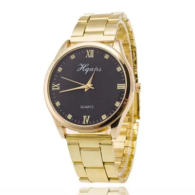 Womens Roman Numerals Quartz Clock Stainless Steel Wrist Watch Women Casual Watch Relogio 1