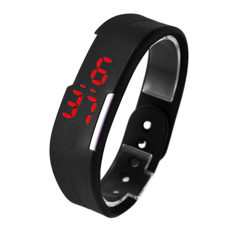 Womens Rubber Red Led Watch Date Sports Bracelet Digital Wrist Waatch& 1