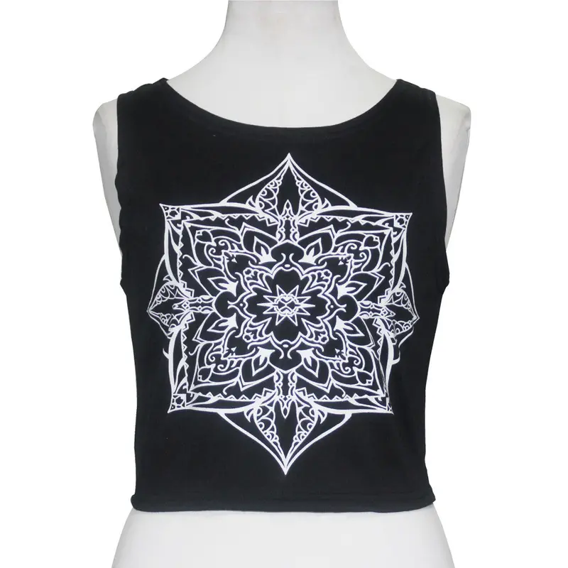 Womens Sexy Tops Mandala Print Sleeveless Tank Crop Tops Vest Blouse Tees Shirt Vintage Tops Tank Bustier Tanks 7