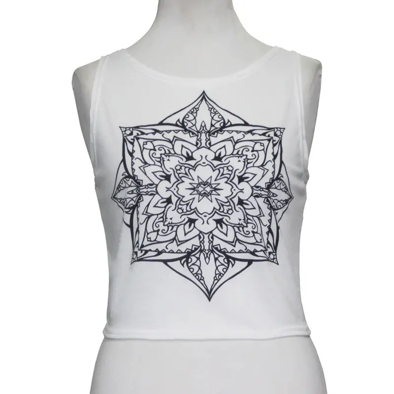 Womens Sexy Tops Mandala Print Sleeveless Tank Crop Tops Vest Blouse Tees Shirt Vintage Tops Tank Bustier Tanks 8