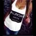 Womens Shirts Ladies Sleeveless Letter Print Loose-Fitting 4 Colors Tops Tank Vest Whalesales 1