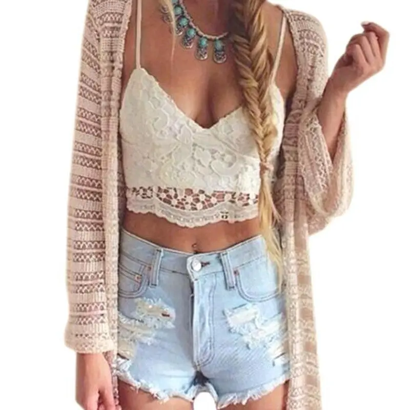 Women's Tank Top Sexy Lace Tops Crochet Back Hollowout Woman Sexy Vest Camisole White Base Tees 2