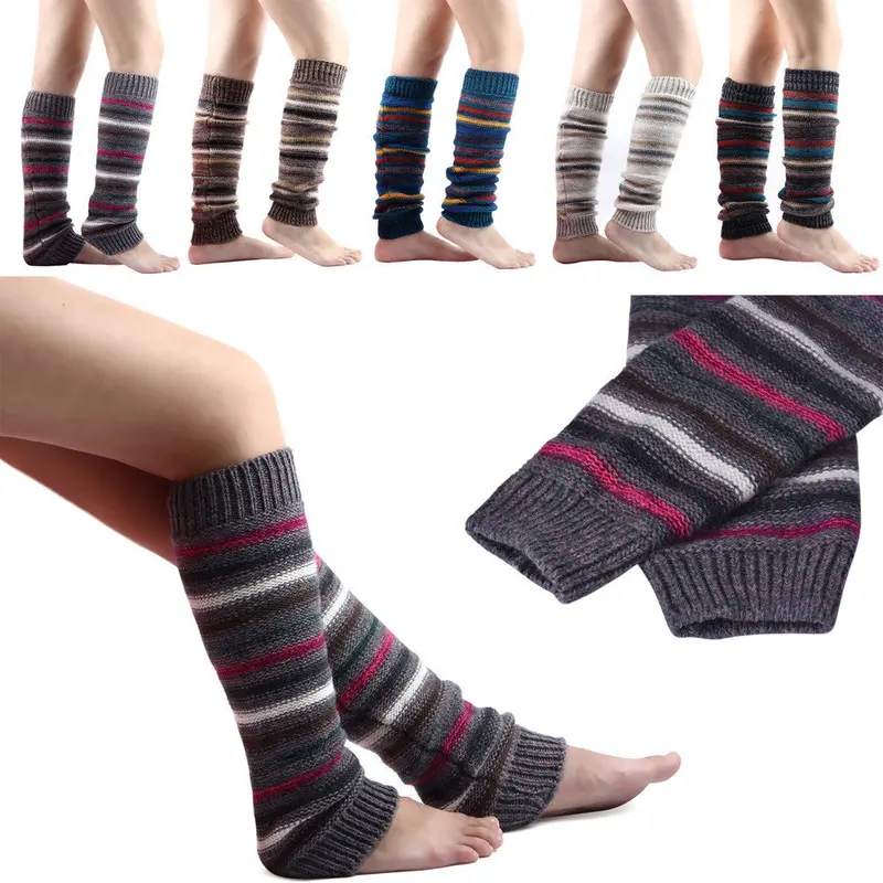 Womens Thick Warm Knitted Leg Warmers Gaiters Socks Boot Cover 1