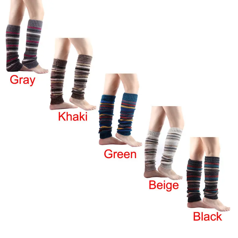 Womens Thick Warm Knitted Leg Warmers Gaiters Socks Boot Cover 2
