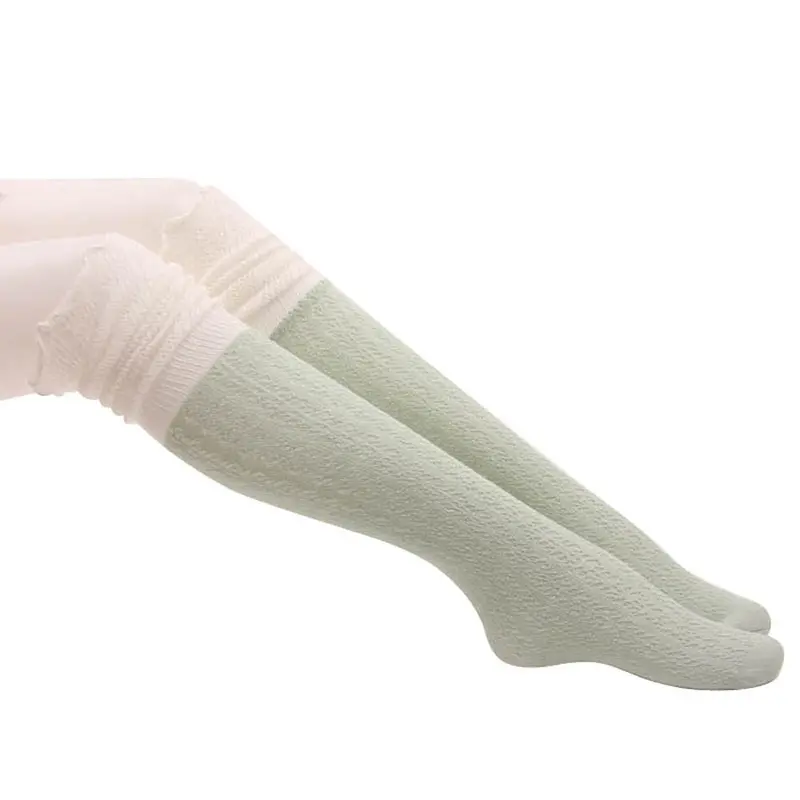 Womens Thigh High Socks Hollow Out Mesh Over Knee Socks Wood Ear Stockings Boots Calcetines Sale 2