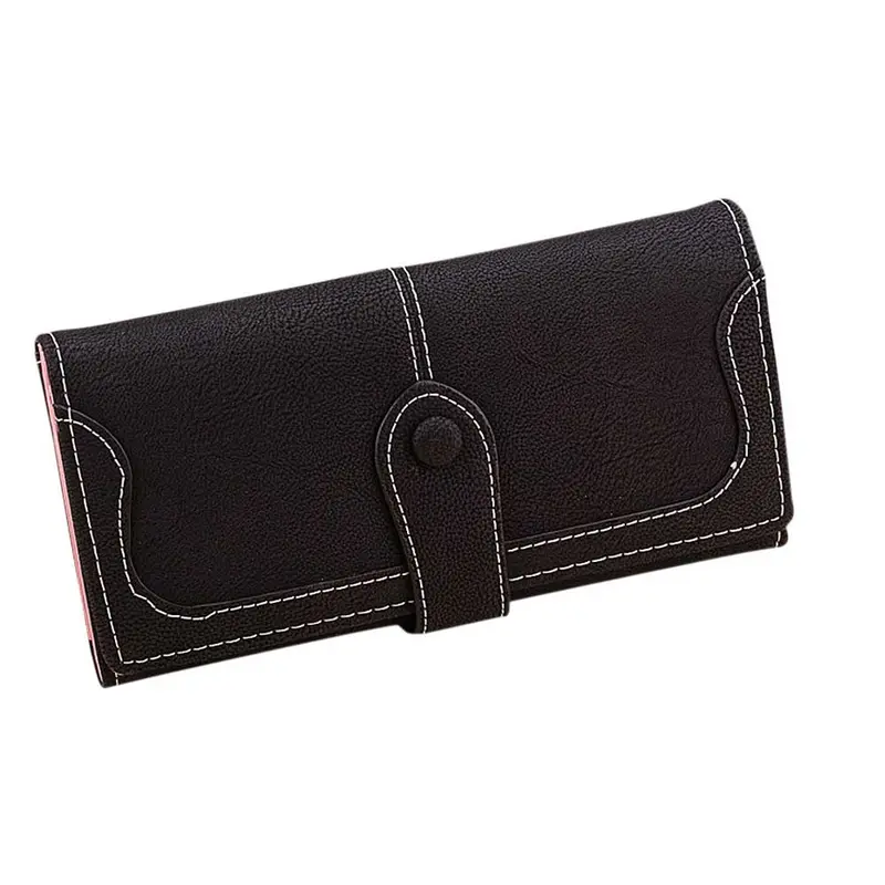 Women's Wallets Trendy 8 Candy Color Multicard Position Two Fold Wallet Sweet Lady Long Pursesize19*96Cm 1