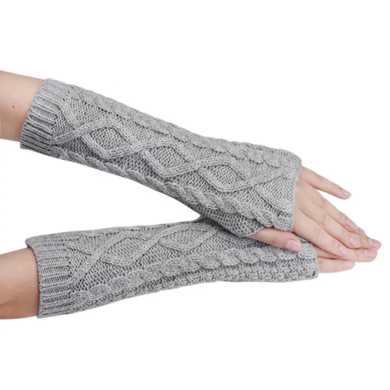 Women's Warm Knitting Half Fingerless Gloves 4