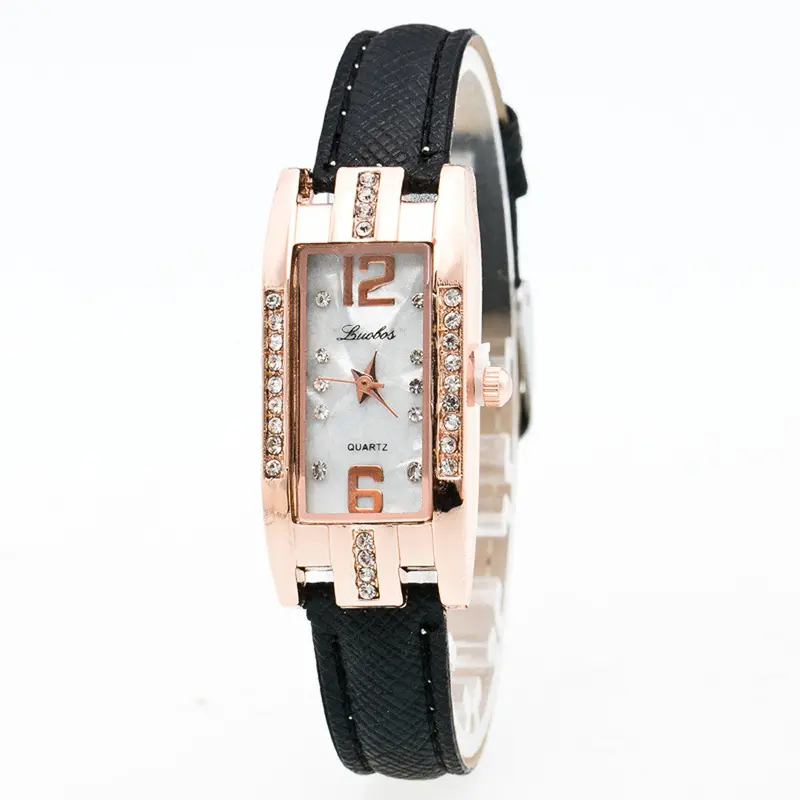Women's Watches Rhinestone Crystal Dress Clock Relogio Feminino Pu Leather Band Quartz Wrist Watch 1