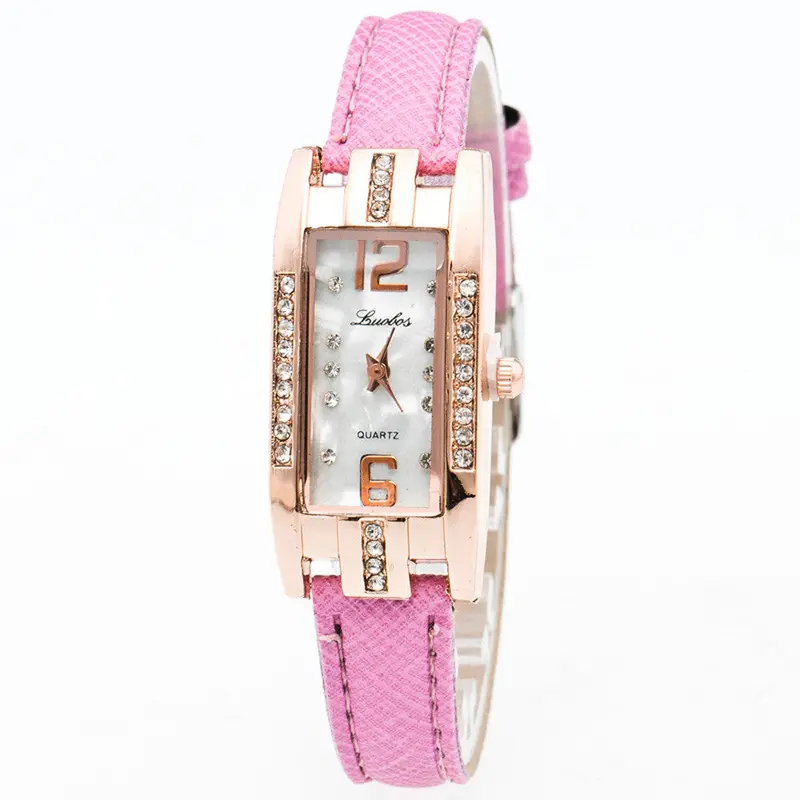 Women's Watches Rhinestone Crystal Dress Clock Relogio Feminino Pu Leather Band Quartz Wrist Watch 3