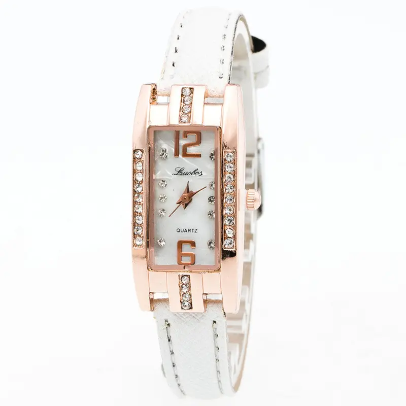 Women's Watches Rhinestone Crystal Dress Clock Relogio Feminino Pu Leather Band Quartz Wrist Watch 5