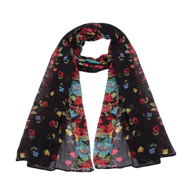 Wonderful Flower Long Soft Scarfs Wrap Shawl For Elegant Women Han Edition Scarf Scarves Shawls 1