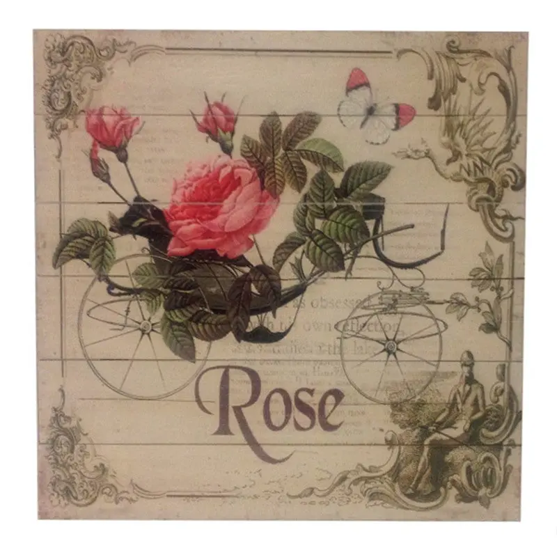 Wood Paintings Rose Flower Collages Home Living Room Wall Decor 89815 1