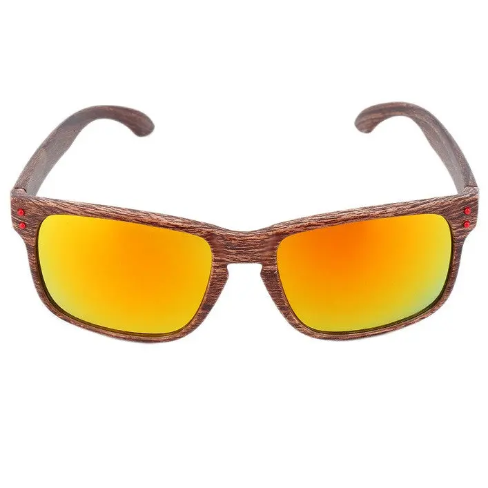 Wood Sunglasses Reflective Sports Sun Glasses Outdoors Square Eyewear Gafas De Sol 1
