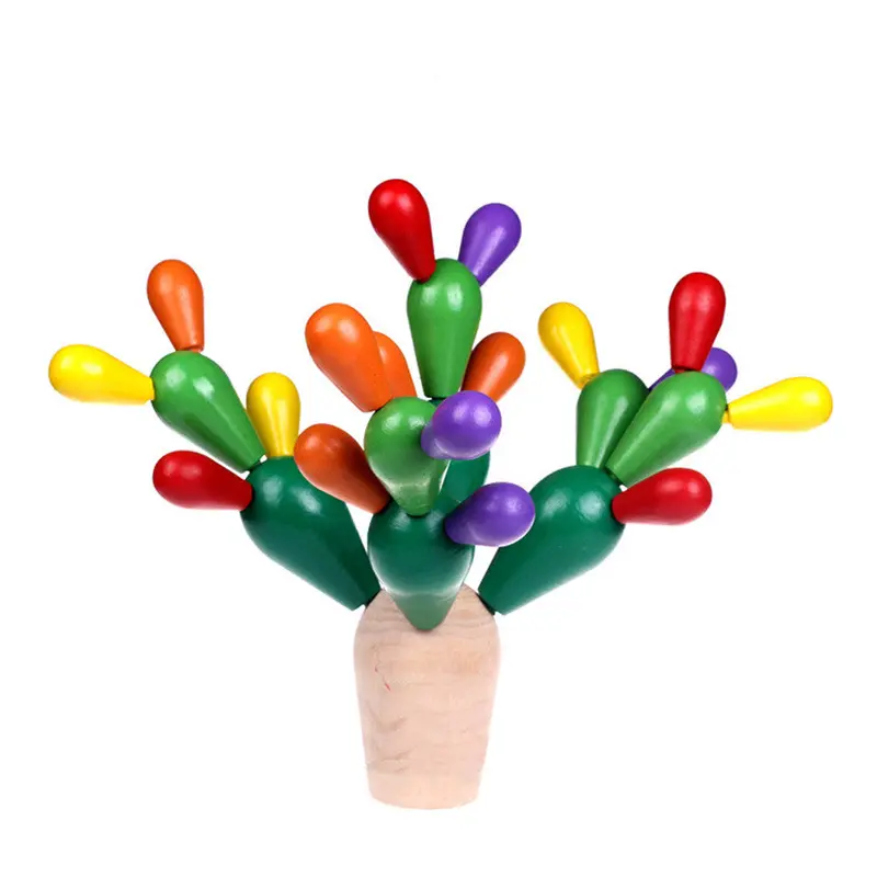 Wood Toys Cactus Wooden Building Infant Mosaic Puzzle Toys Exquisite Demolition Toys For Children 1