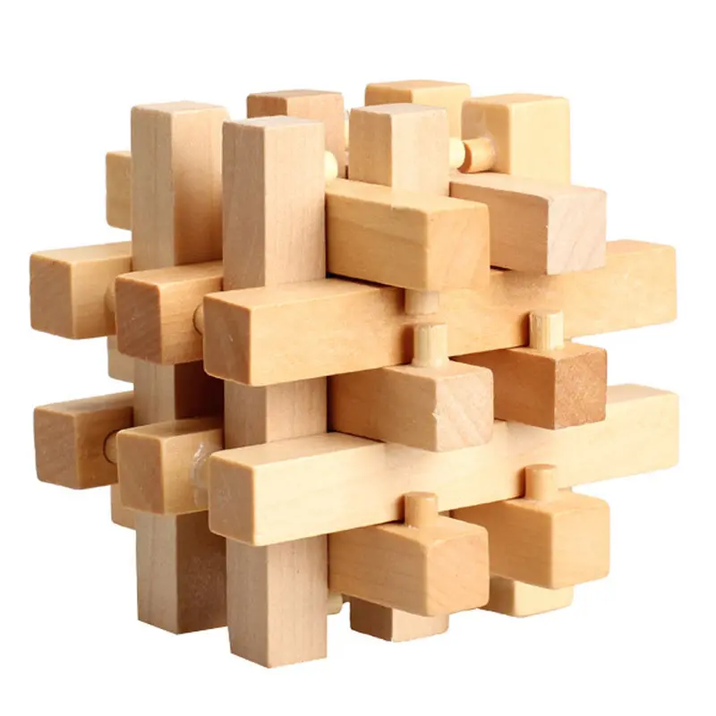 Wooden Blocks Traditional Chinese Iq Brain Teaser Educational Toys For Children 1