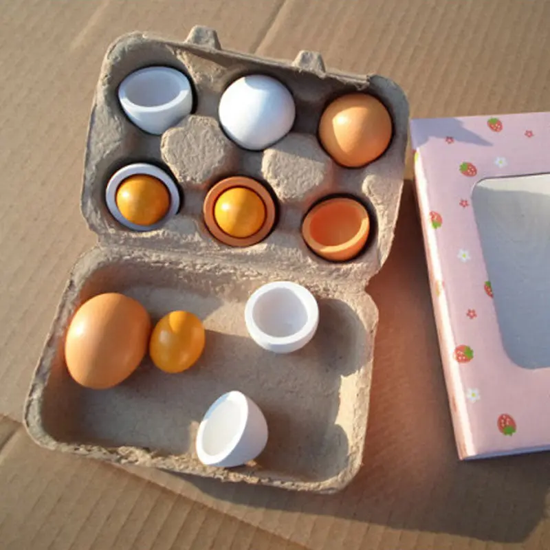 Wooden Kitchen Toy Pretend Play Toys Wooden Eggs Yolk Food Children Xmas Gift Kids Toys Preschool Educational Toys For Kids 1