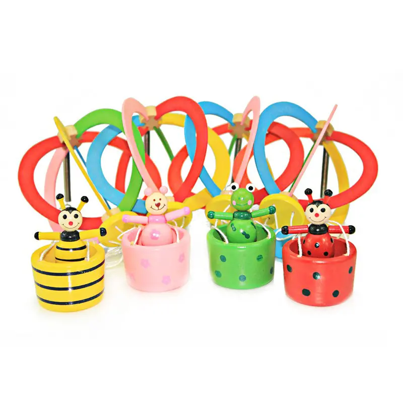Wooden Toys Baby Hanging Bed Toys Cartoon Animal Air Balloon Design Toy For Kids Rom Color 1