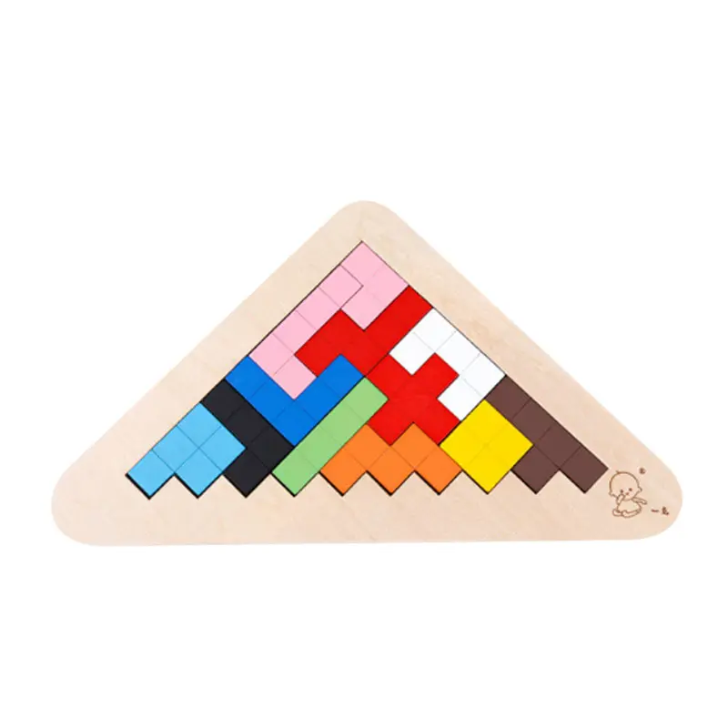 Wooden Toys Baby Kids Geometry Montessori Educational Toys Tangram Brain Teaser Toy 3D Jigsaw Puzzles For Adults Children 1