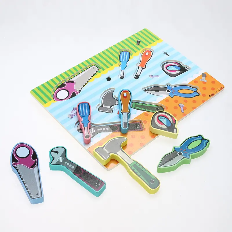 Wooden Toys Tool 3D Jigsaw Puzzle Kids Brain Teaser Toy Educational Toy For Children 1