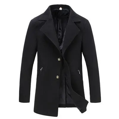 Wool Blends Turn-Down Collar Jackets Windproofslim Fits Overcoats Plus Size Casual Coats Quality 1