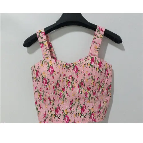 Wrapped Bustier Crop Top Top Sexy Floral Padded Crop Tops Women Printing Women's Tank Top Cropped Femme 10