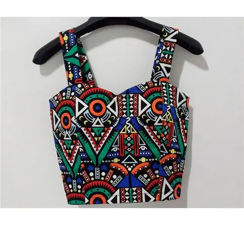 Wrapped Bustier Crop Top Top Sexy Floral Padded Crop Tops Women Printing Women's Tank Top Cropped Femme 7