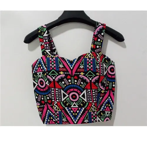 Wrapped Bustier Crop Top Top Sexy Floral Padded Crop Tops Women Printing Women's Tank Top Cropped Femme 8