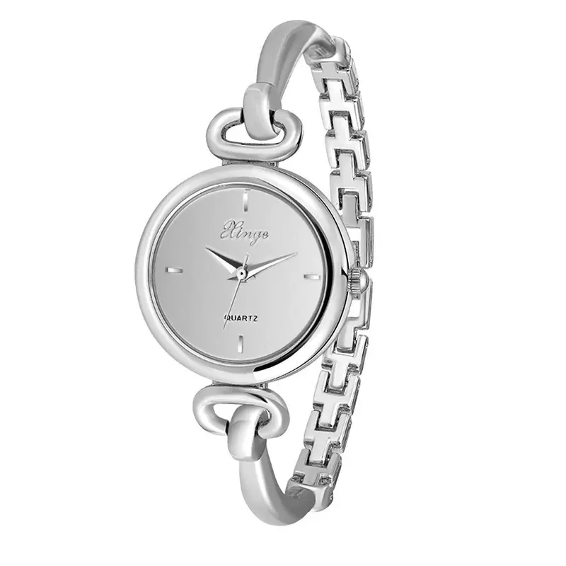 Wrist Watch Famous Logo Women Silver Rhinestone Bangle Watch Bracelet Reloj Mujer Set 590S Feida 1