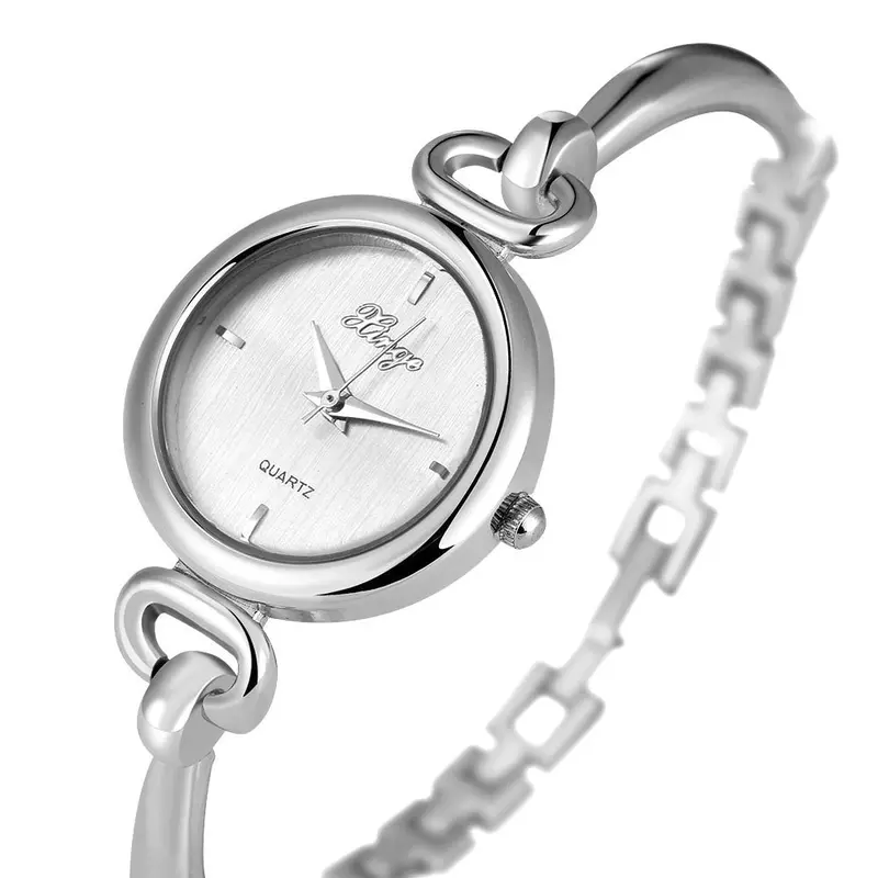 Wrist Watch Famous Logo Women Silver Rhinestone Bangle Watch Bracelet Reloj Mujer Set 590S Feida 2