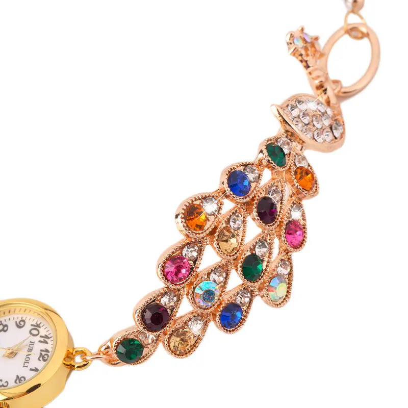 Wristwatch Crystal Peacock Watch Strap Ladies Belt Colorful Bracelet 2