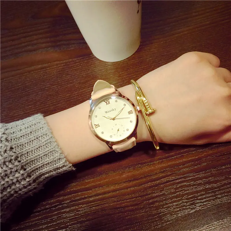 Wristwatch Lovers Men Women Casual Watch Leather Band Quartz Watch Montre Ladies Watches Feida 2