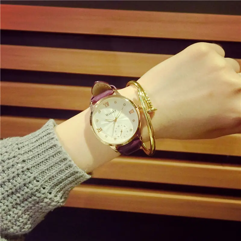 Wristwatch Lovers Men Women Casual Watch Leather Band Quartz Watch Montre Ladies Watches Feida 3